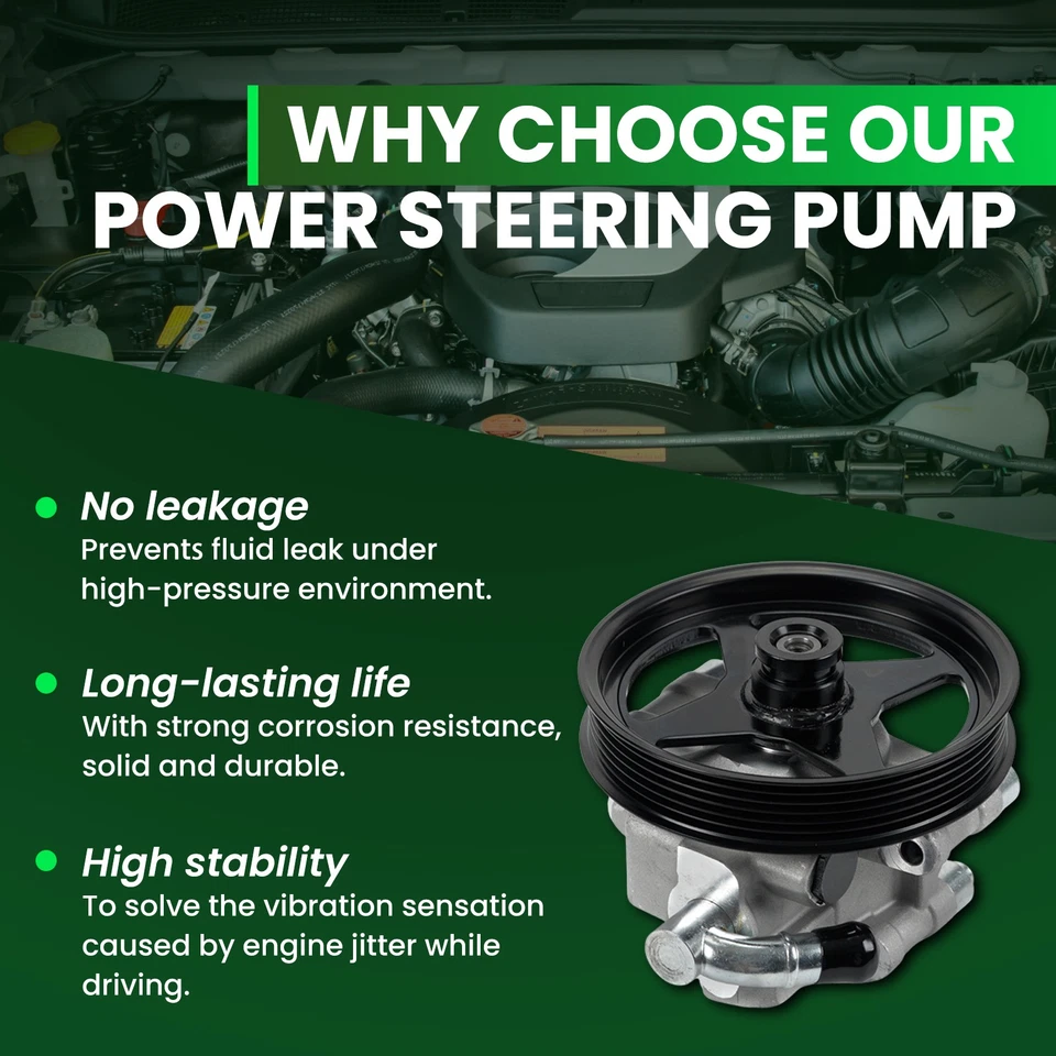 Power Steering Pump Fit Ford Expedition F-150 Lobo Lincoln Navigator 4.6L 5.4L - Image 3 of 4