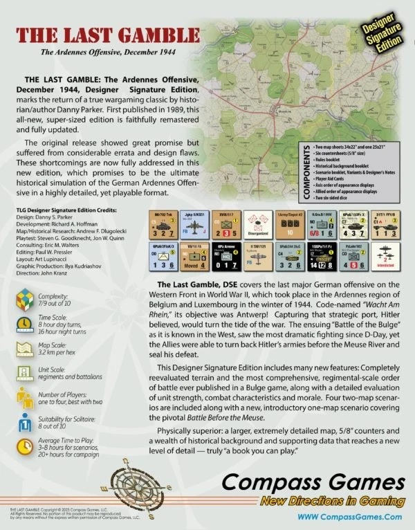 Compass Games The Last Gamble: The Ardennes Offensive, December 1944 - Image 2 of 4