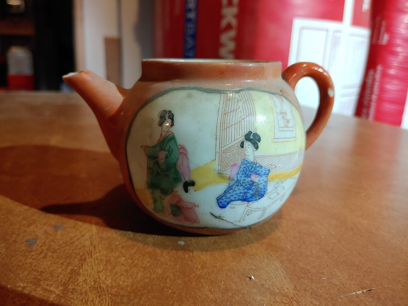 Antique Painted Japanese Teapot