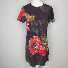Trina Turk Floral Tropical Dress Size 10 short sleeve brown/red/green/blue
