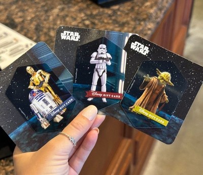 BUNDLE | Star Wars Disney Parks WDW Gift Card Set Yoda Stormtrooper C-3PO R2D2