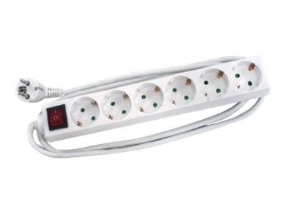 LogiLink LPS202 1.5m IP20 White TUV / GS 6 socket(s) AC 250V socket outlet