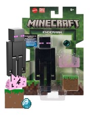 Minecraft Enderman 3.25" Figure with Ender Pearl Grass Block New in Package
