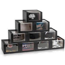 Gift Boxes with Window Display for Hat 7.8x7.8x4.8 Inch Pack of 10 Black