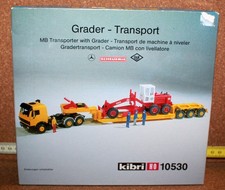 Kibri H0 10530 Mercedes + Auflieger Scheuerle und Grader Bausatz Neu in OVP
