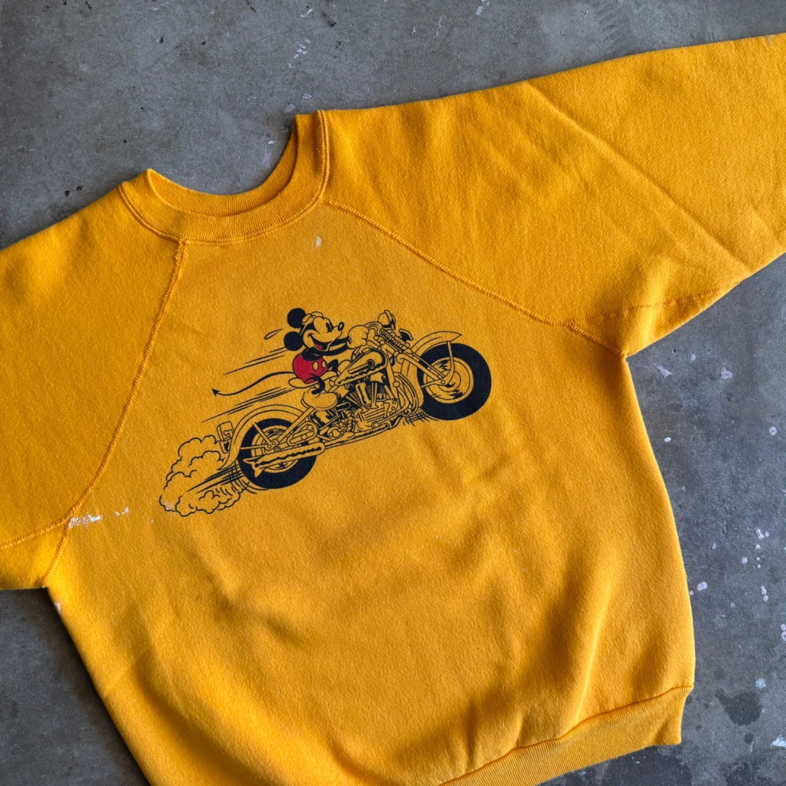 80s VINTAGE MICKEY MOUSE HARLEY DAVIDSON BIKER SWEATSHIRT SZ M DISNEY T-SHIRT