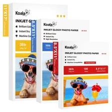 Lot Koala 36lb Glossy Paper 8.5x11 11x17 8.5x14 Photo Paper Inkjet Printer