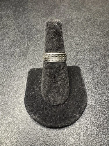 VINTAGE Sterling Silver 925 Spinner Band Ring Round Patterned Silver Jewelry