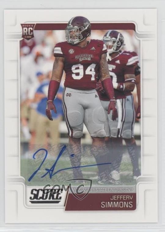 2019 Score Rookies Signatures Jeffery Simmons #397 Rookie Auto RC ft8