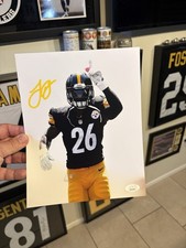 LEVEON BELL  PITTSBURGH STEELERS  JSA AUTHENTICATED  ACTION SIGNED 8x10