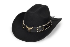 Western-Cowboy-Hats for Women Men - Classic Wide Brim Felt Fedora Unisex Uptu...