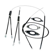 Black Full Set BMX Gyro Brake Cables Front Rear Upper + Lower Spinner Rotor New