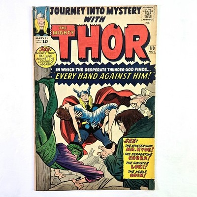 JOURNEY INTO MYSTERY #110 - THOR MR HYDE COBRA LOKI 1964 SILVER AGE MARVEL COMIC
