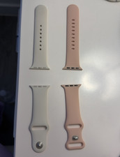 Silicone Strap Replacement Band Set of 2 for Apple Watch, Pink  White