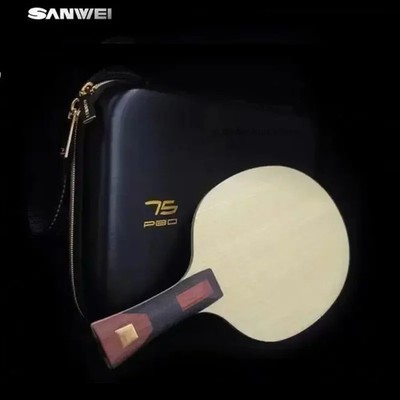 SANWEI Super 75 PBO Carbon Table Tennis Blade Racket with Premium Case Pro Gold