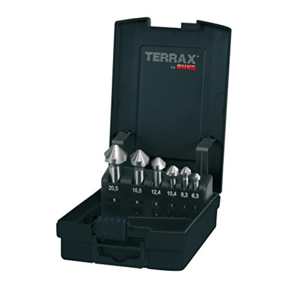 Terrax by Ruko Di Cono svasare e sbavare in set DIN 335 forma c 90 ° HSS in cas