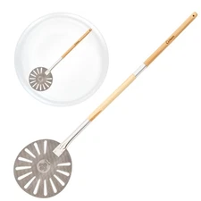 Chef Pomodoro Aluminum Turning Pizza Peel with Detachable Wood Hand... Fast Ship
