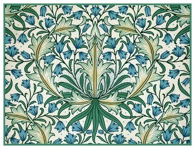 William Morris Arts & Crafts Style Harebells Design Counted Cross Stitch Pattern