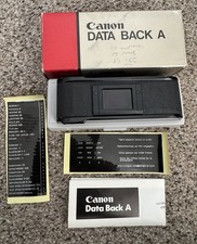MINT Canon A Film Back Door with Data Back A Case, Instructions, Decals, Box.