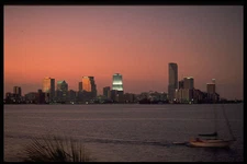 448017 Night Skyline Miami A4 Photo Print