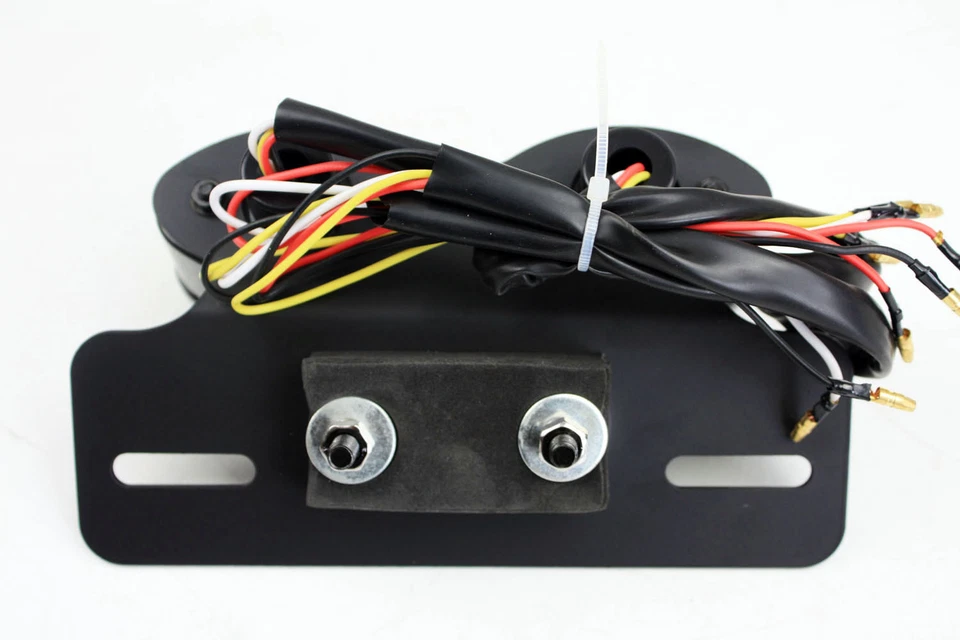 BLACK+SMOKE Cat Eye Custom Motorcycle Tail Brake License Plate light - Image 3 of 4