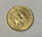 1855 $1 Gold Dollar Indian Princess Head Type 2 Coin – Raw Ungraded – Great