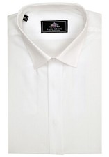 Rael Brook Mens Formal Plain Fly Shirt in White