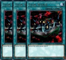 Yugioh - Toon World x 3 - 1st Edition - Rare NM - Free Holographic Card