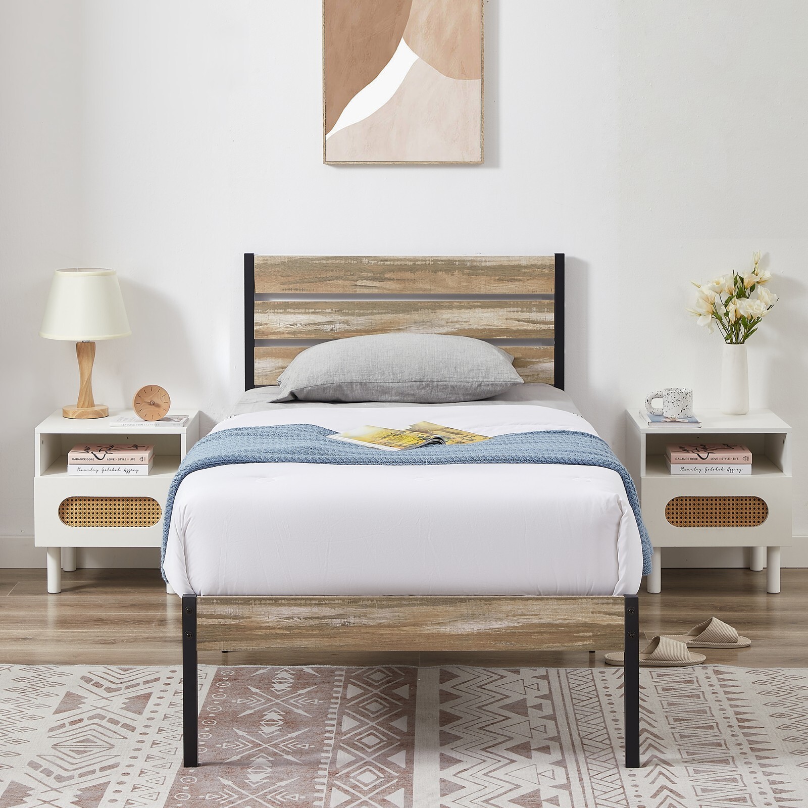 Heavy Duty Wooden Metal Platform With Headboard Footboard