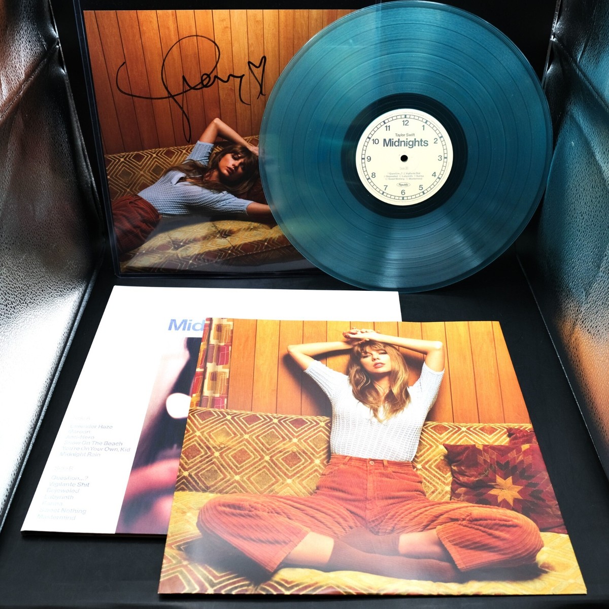DOUBLE HEART Taylor Swift Signed Midnights Moonstone Blue