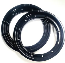 Pair 8" Atv Beadlock Rear Rings for Alba Racing & DWT Beadlock Wheels Black