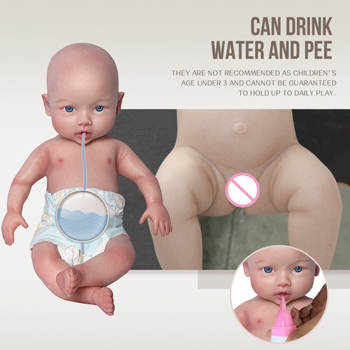 COSDOLL 18.5" Platinum Silicone Baby Dolls Reborn Girl Doll Can Drink Water&Pee - Picture 3 of 16