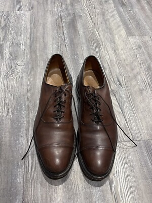 ALLEN EDMONDS PARK AVENUE Brown Leather Men's Size 10aa Cap Toe