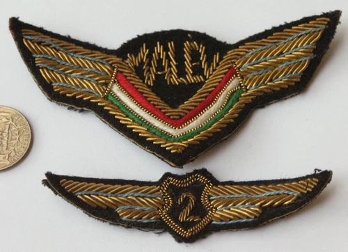 Original,about  1970 Hungarian Airlines MALEV textile Pilot wings ,badges.