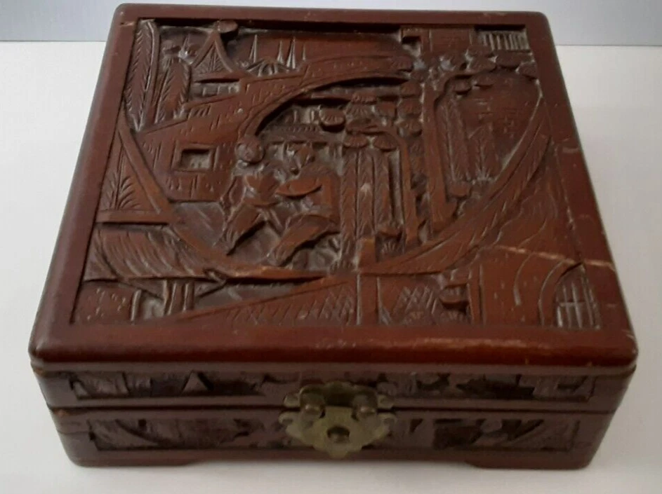 中国漢銅器　古銅置物　木箱付　1070g /幅約19㎝　東Y7-0501⭐︎2F 中国漢銅器 古銅置物 木箱付 1070g /幅約19㎝ 東Y7-0501