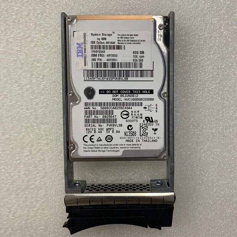 IBM 49Y2051 49Y2052 600GB 49Y2048 2.5 in 10K SAS 6G HDD HARD DRIVE NEW - Image 3 of 4