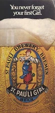 St. Pauli Girl Beer Brewery Bremen Germany Head Glass Vintage Print Ad 1982
