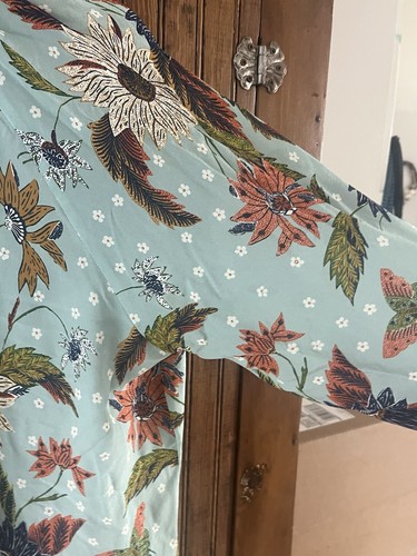 Spartina 449 Blouse Extra Large Josette Silk Blue Riverside Station Floral - Picture 8 of 8