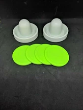 Air Hockey Mallets / pushers (Dynamo) with 4 Large Pucks! 