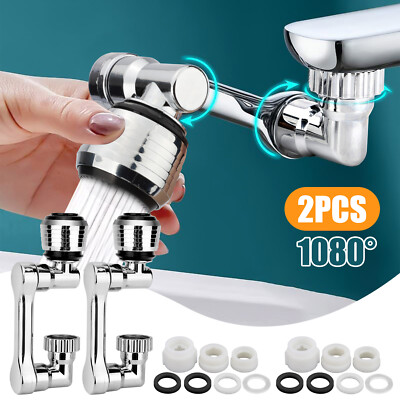 1080° Swivel Faucet Extender – 2 Spray Modes, Solid Copper Aerator For Kitchen & Bathroom Sinks