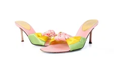 Will's Fancy Shoes Satin Knot Heels Sandals Mules Size 10 M in Box