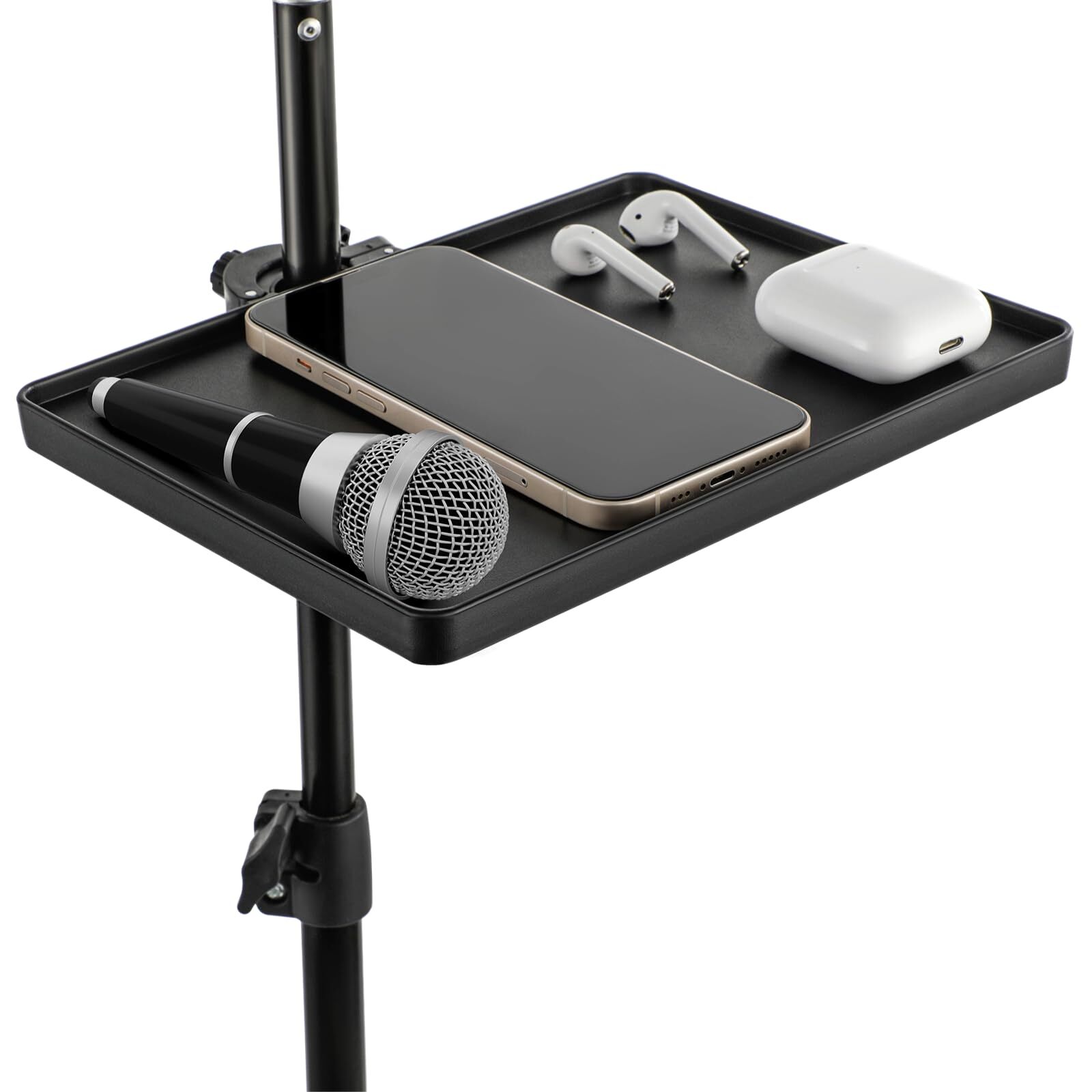 Microphone Stand Tray Universal Clamp-On Rack Tray Mic Stand Holder with Stro...-image