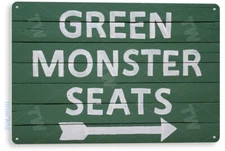 TIN SIGN Green Monster Seats Sign Chicago Cubs Baseball Shop Store Cave A080