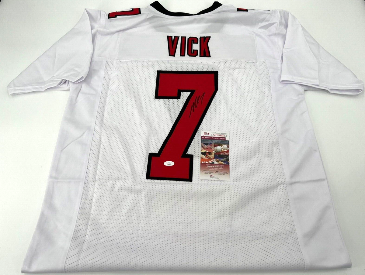 MICHAEL VICK ATLANTA FALCONS SIGNED CUSTOM STITCHED WHITE TB