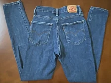 LEVI'S 721 Jeans Womens (26 Inch Waist) (28 Inch Leg) Skinny Fit Blue High Rise