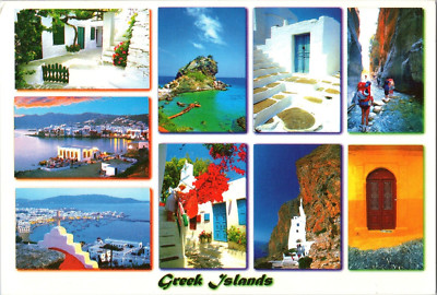 Postcard. Multiple Views of the Greek Islands.