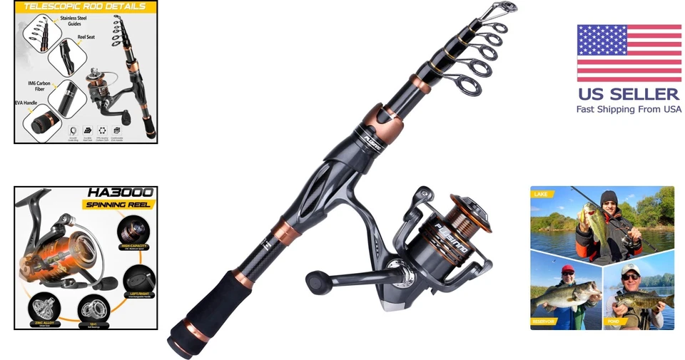 Ultra-Sensitive 24-Ton Carbon Fiber Fishing Rod Combo - 5.91ft & Smooth Reel - Image 2 of 4
