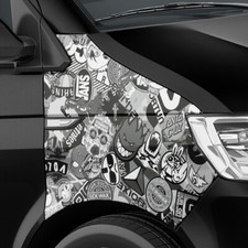 Stickerbomb Auto-folie Car-Wrapping Logos & Marken, Design: Skate, SW, Glanz