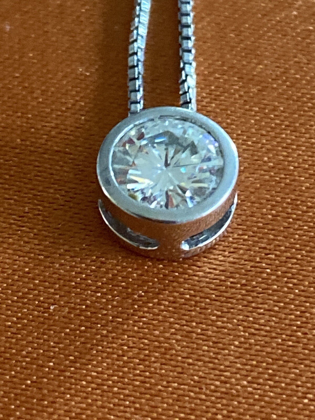 Moissanite Bezel Set Pendant - image 3