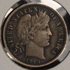 1914 10c Barber Silver Dime - XF Details - Value Coin - SKU-T3998